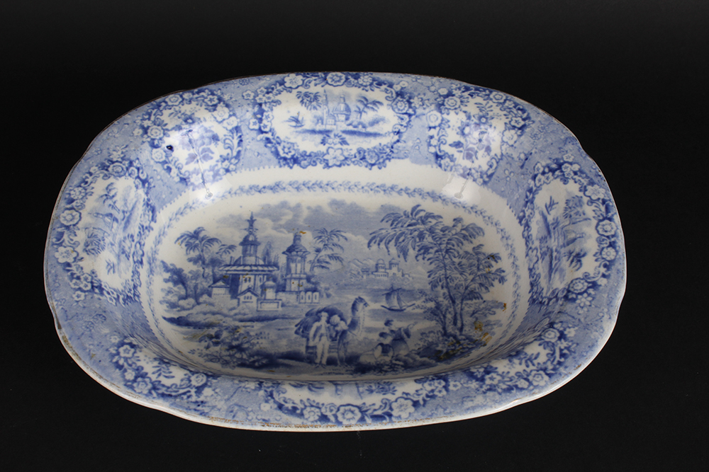 Ridgway Oriental Flow Blue China Servingware