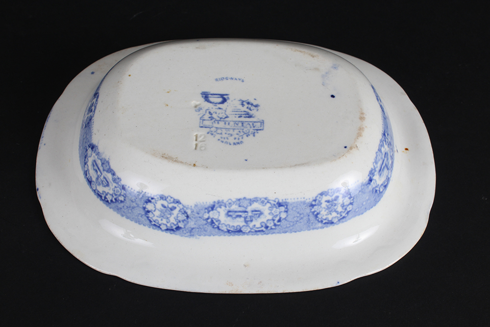 Ridgway Oriental Flow Blue China Servingware