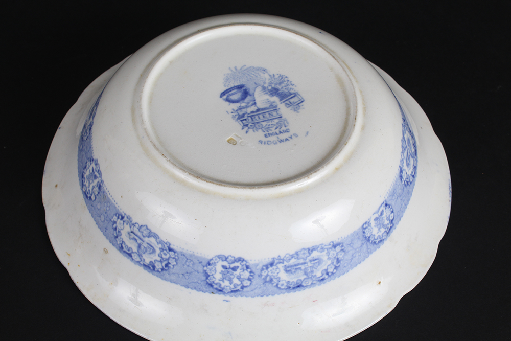 Ridgway Oriental Flow Blue China Servingware