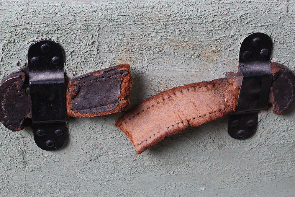 Antique Moss Green Hardwood Trunk