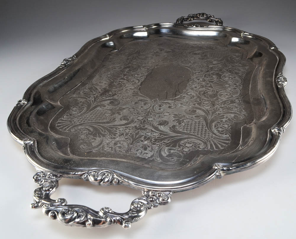 Seven Piece Silver Plate Community "Melon" Hand-Chased Tea Set
