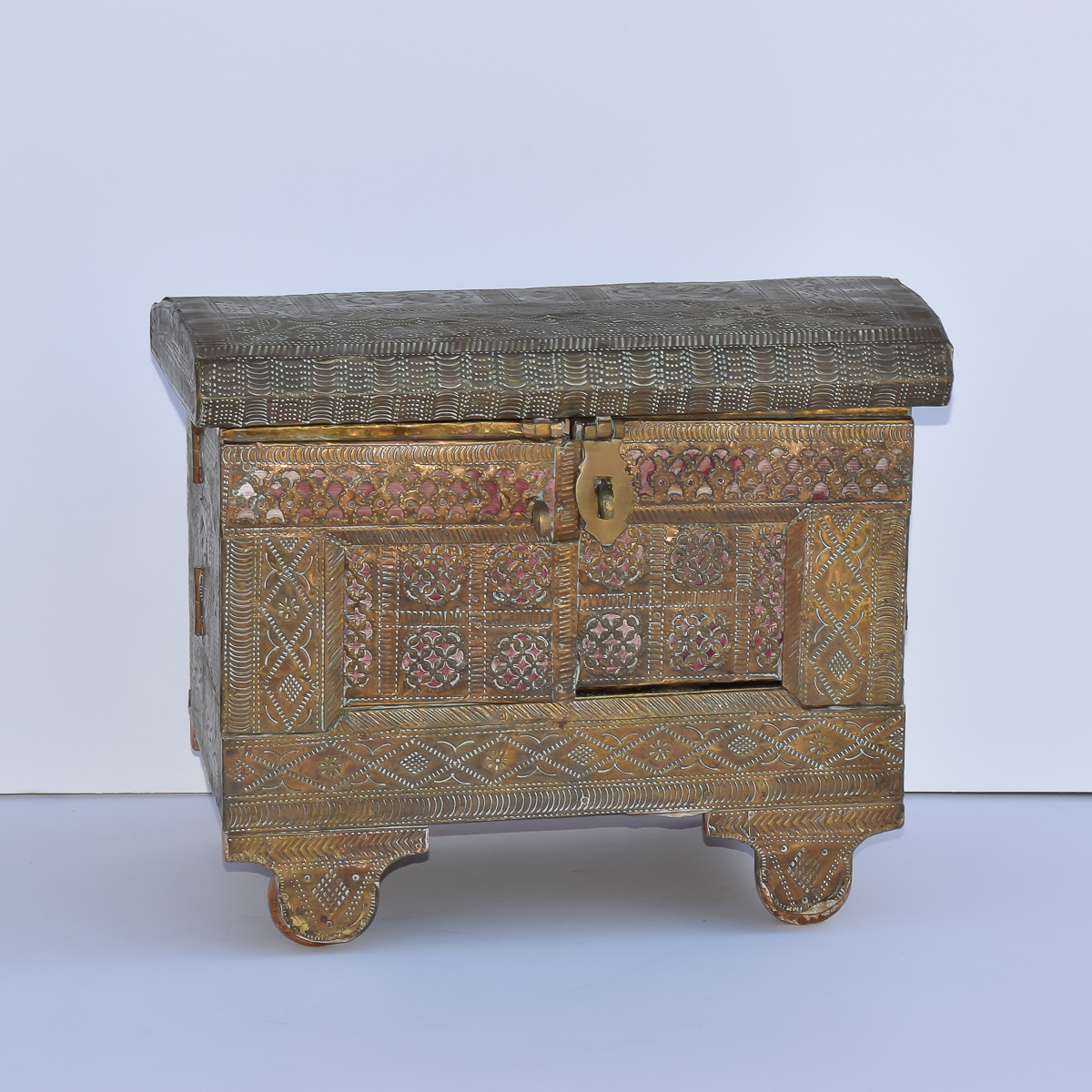 Vintage Indo-Portuguese Style Wooden Jewelry Box