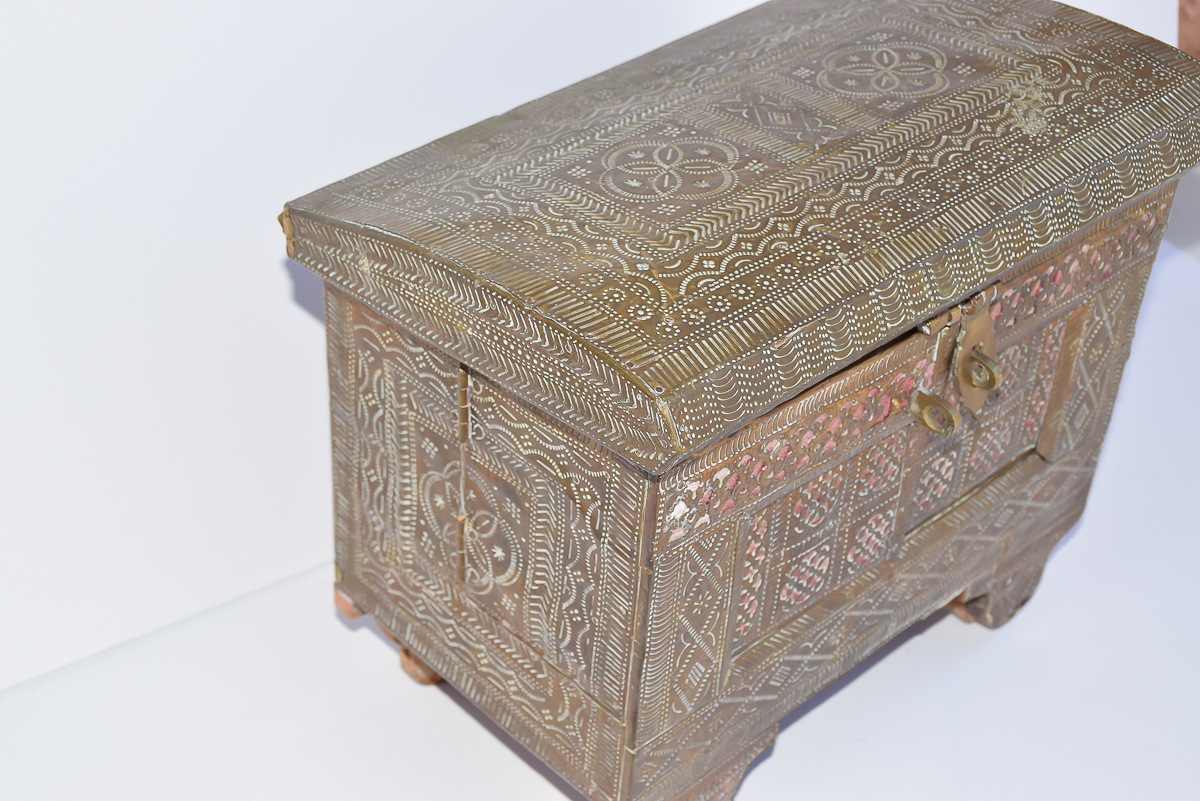 Vintage Indo-Portuguese Style Wooden Jewelry Box