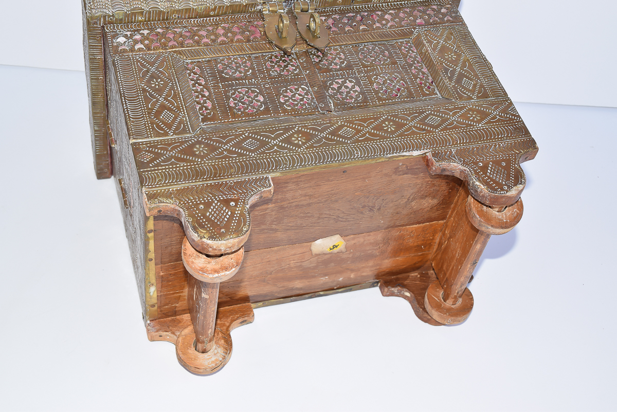 Vintage Indo-Portuguese Style Wooden Jewelry Box