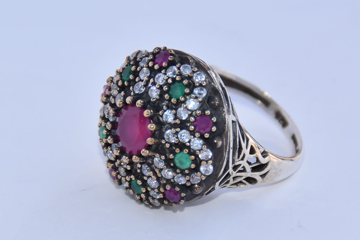 Four Ornate Sterling Silver Rings