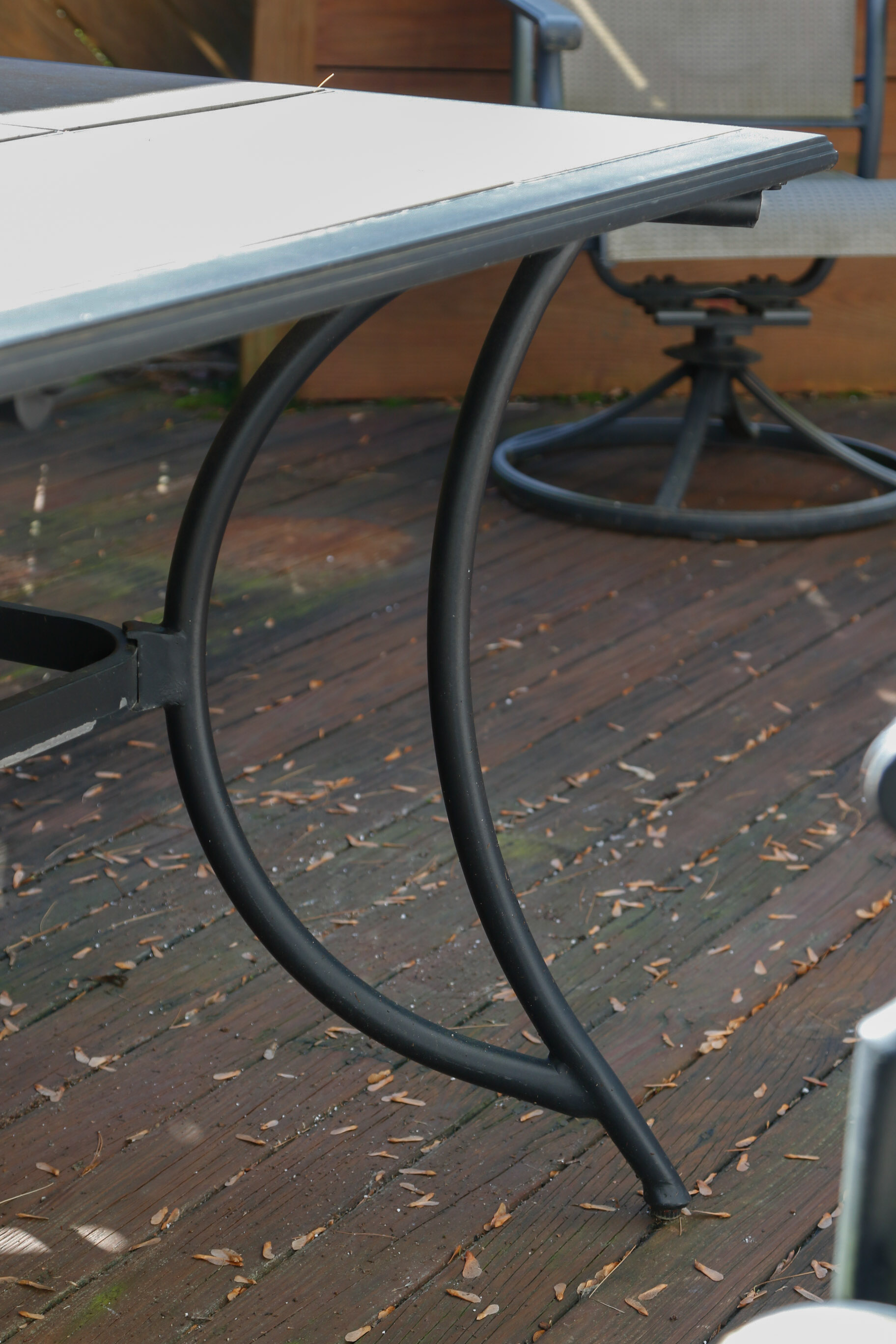 Ceramic Tile Top Patio Dining Table and Chairs with Umbrella