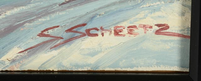 S. Scheetz Oil Painting of Street Scene in Duncannon, PA