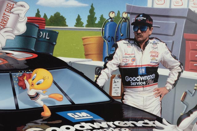 Dale Earnhardt Sr. Autographed Limited Edition Looney Tunes Print