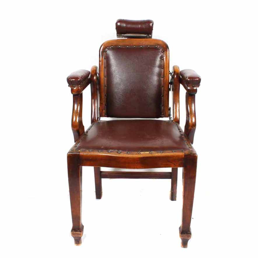 Antique Reclining Leather Dentist Chair