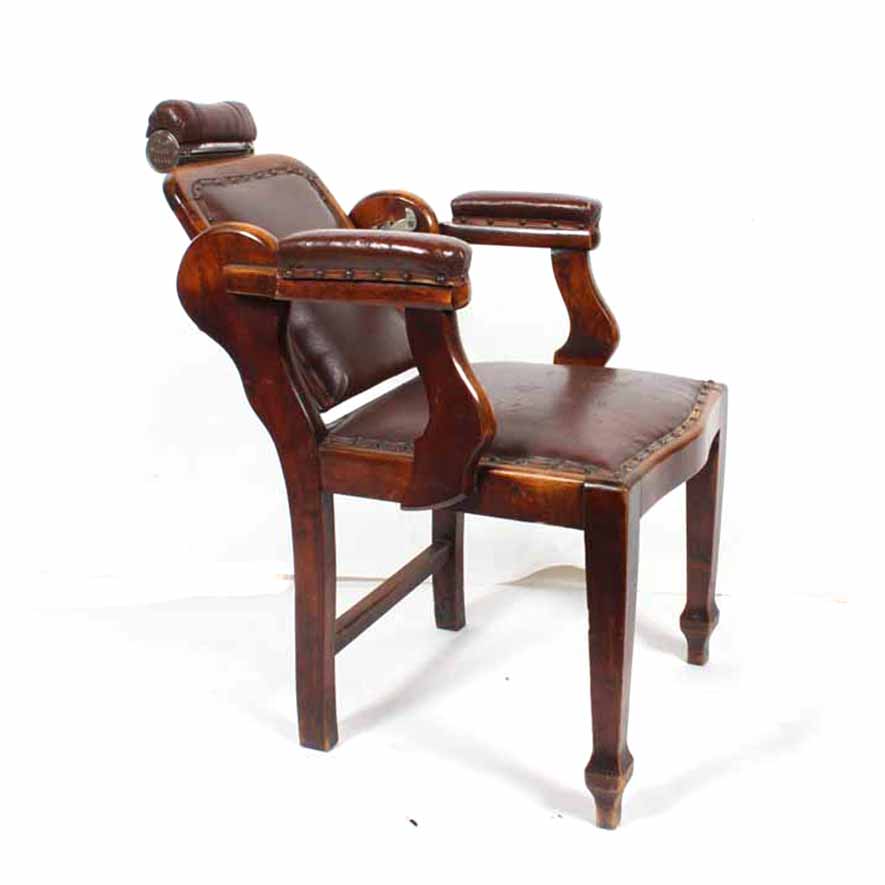 Antique Reclining Leather Dentist Chair
