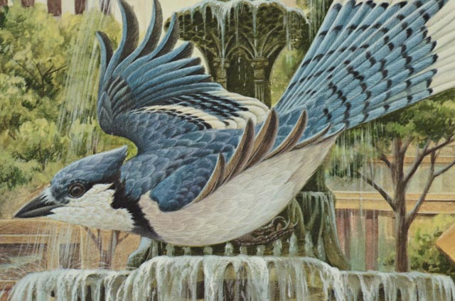 John Ruthven Signed LE Offset Lithograph "Bluejay"