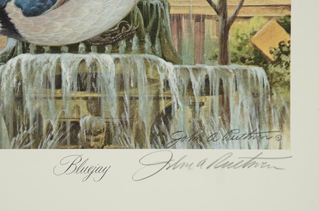 John Ruthven Signed LE Offset Lithograph "Bluejay"