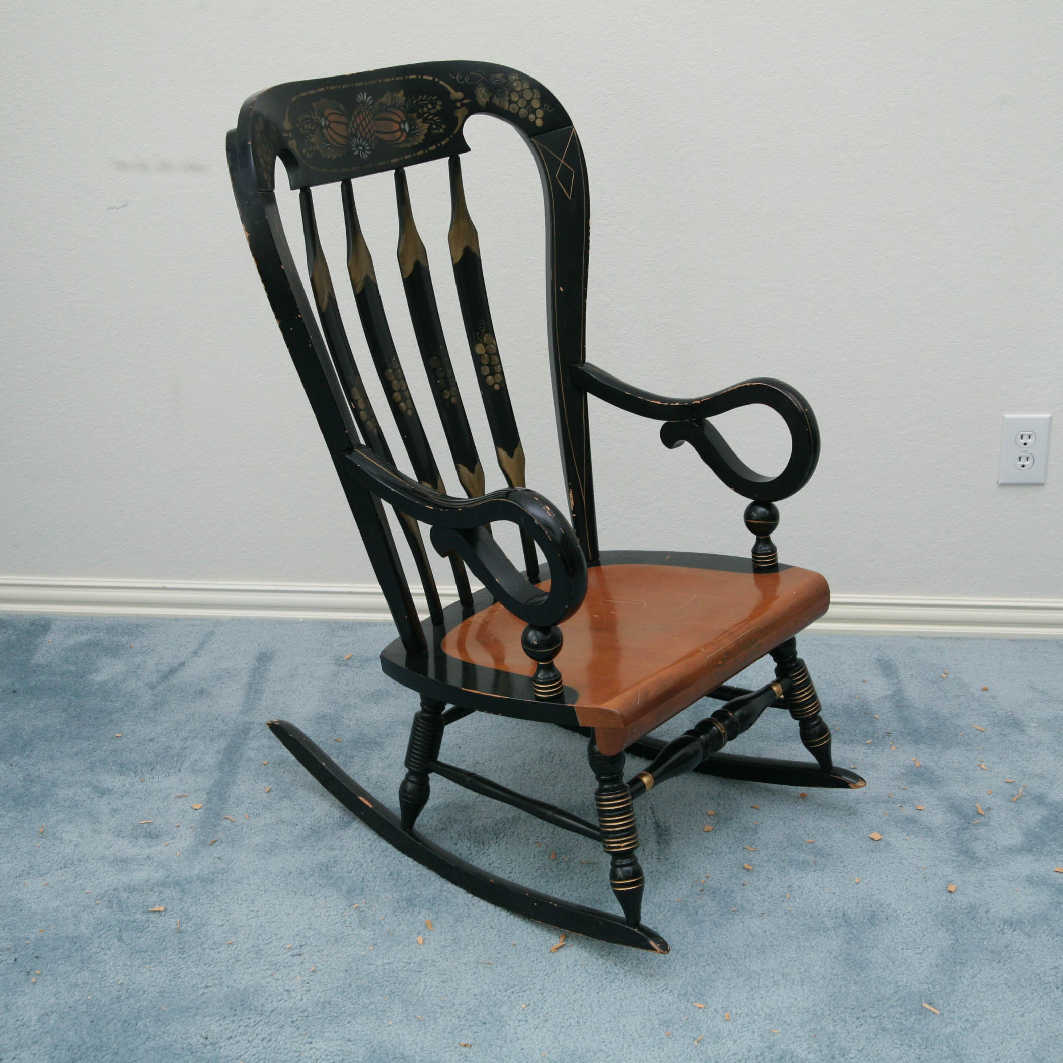 Vintage Hand-Painted Rocking Chair