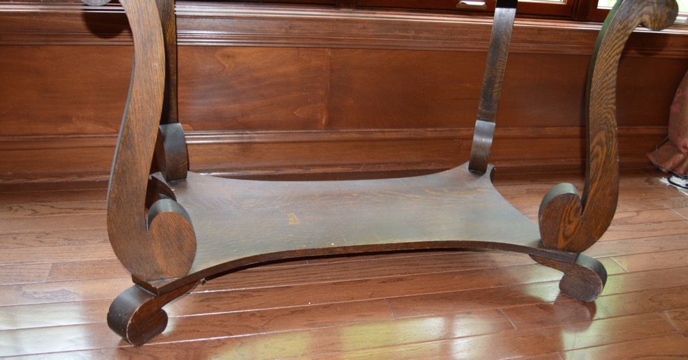 Antique Tiger Oak Library Table