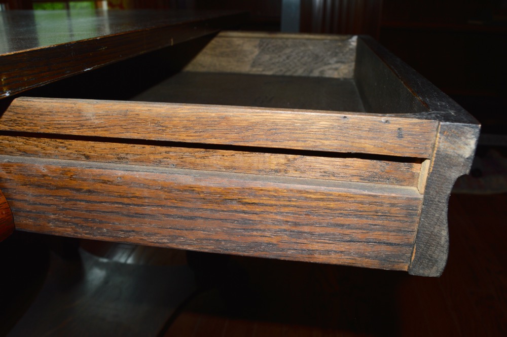 Antique Tiger Oak Library Table