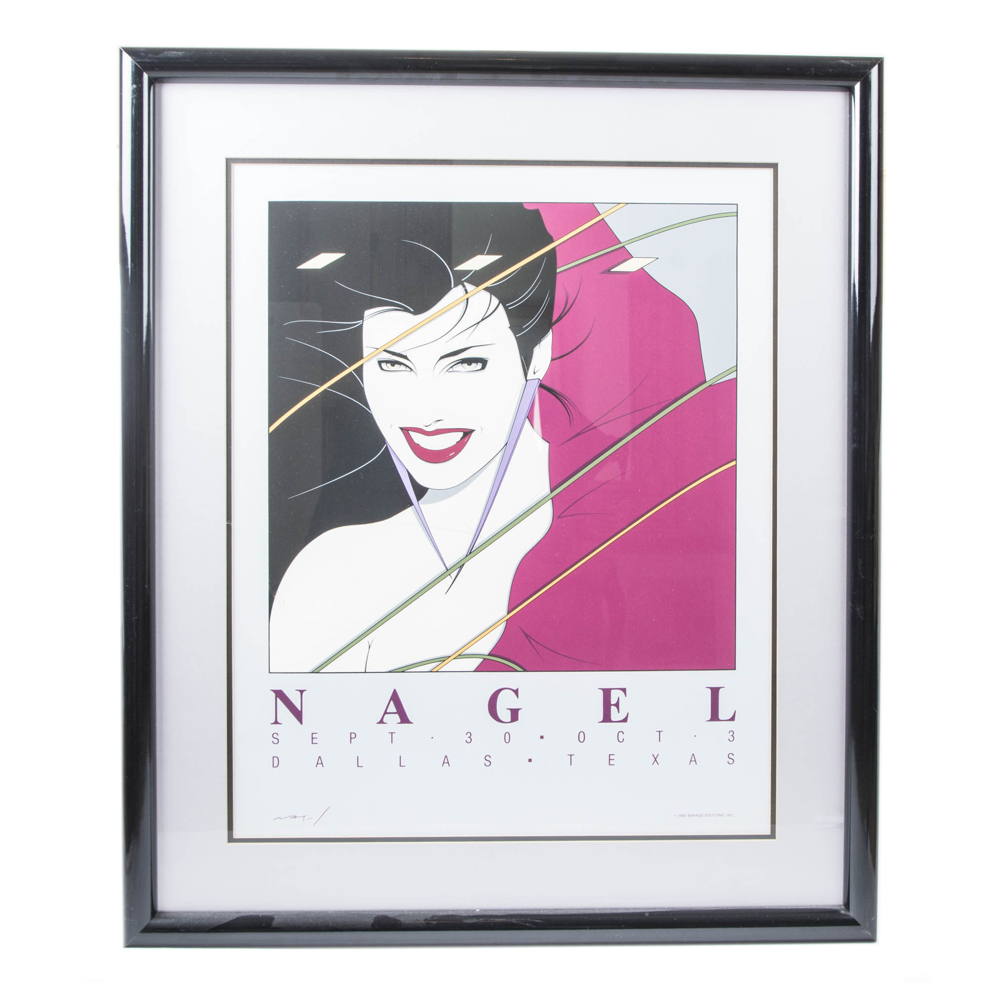 Patrick Nagel Framed Serigraph