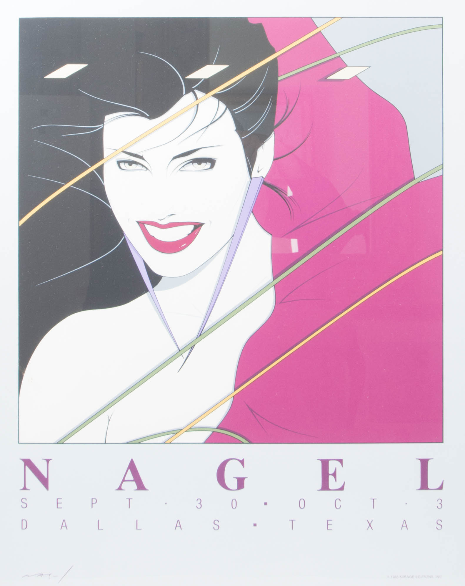 Patrick Nagel Framed Serigraph