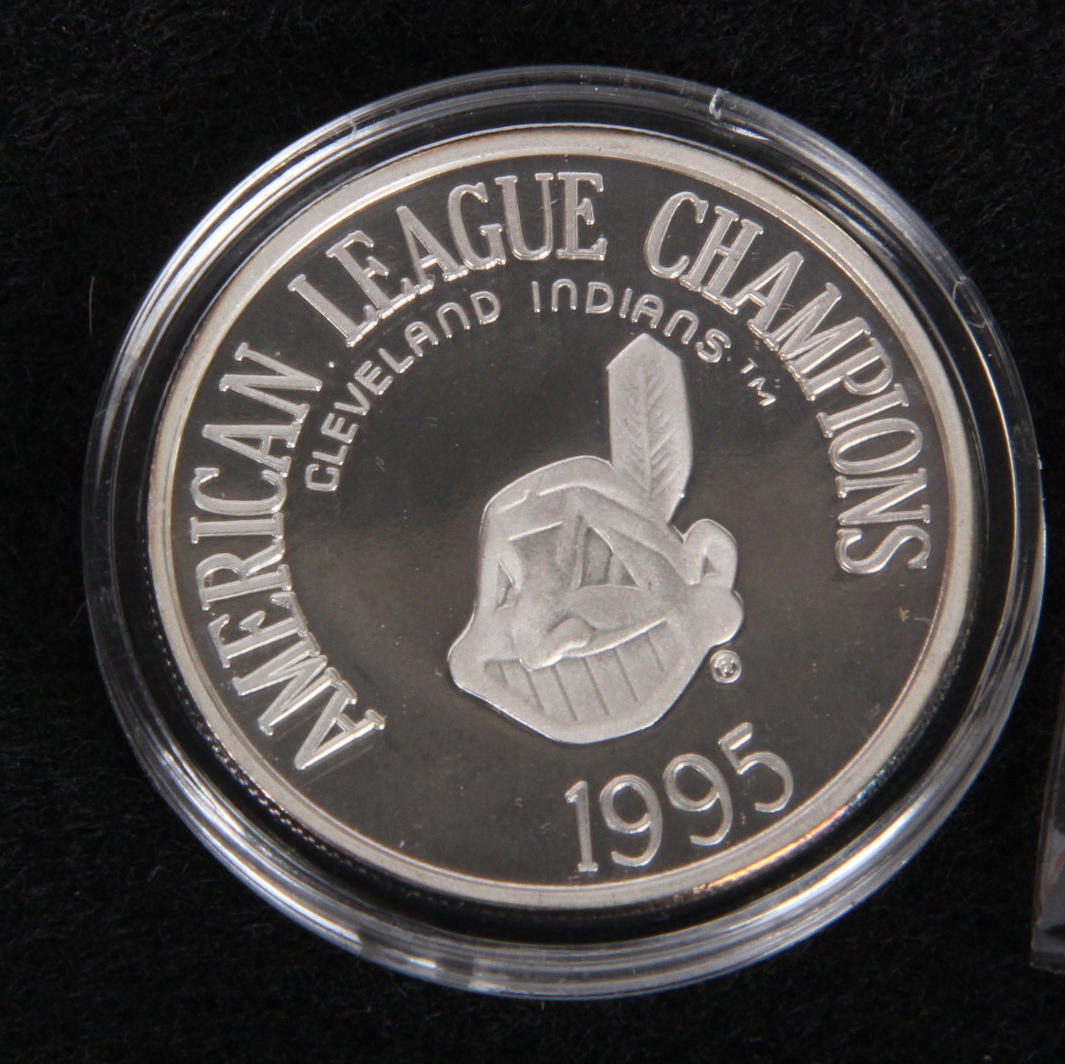 Pair of Fine Silver 1995 Cleveland Indians Commemorative Tokens