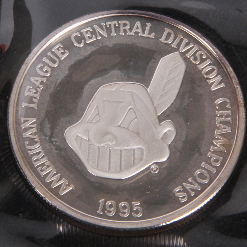 Pair of Fine Silver 1995 Cleveland Indians Commemorative Tokens