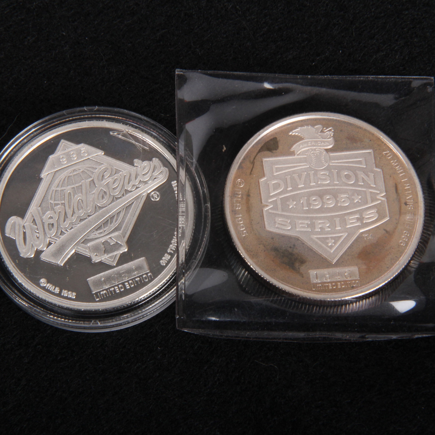 Pair of Fine Silver 1995 Cleveland Indians Commemorative Tokens
