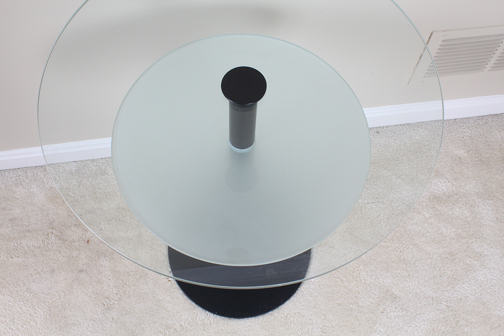 Metal and Glass Double-Tiered Side Table