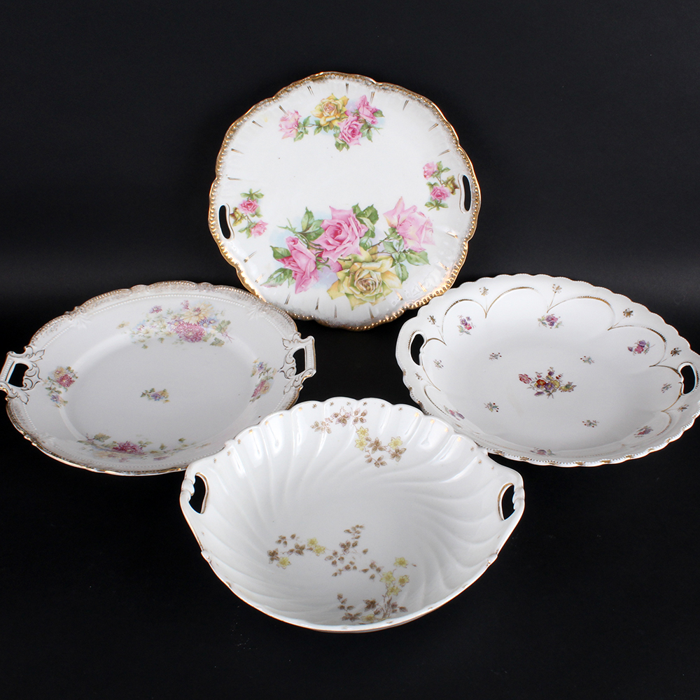 Double-Handled China Bowls and Platters