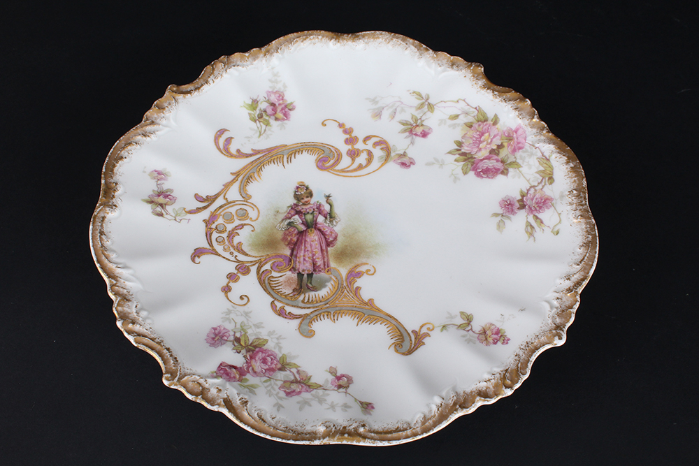 French Limoges Kitchenware with Pink Floral Motif