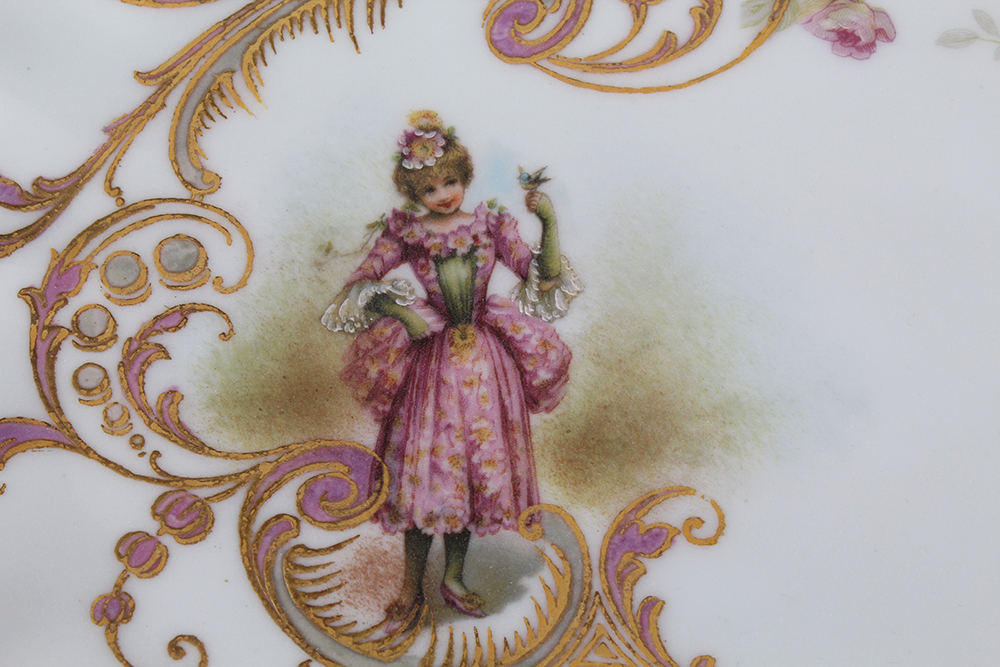 French Limoges Kitchenware with Pink Floral Motif