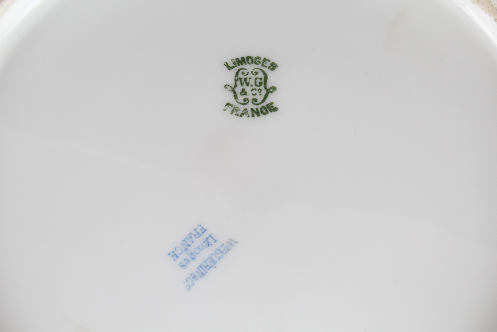 French Limoges Kitchenware with Pink Floral Motif