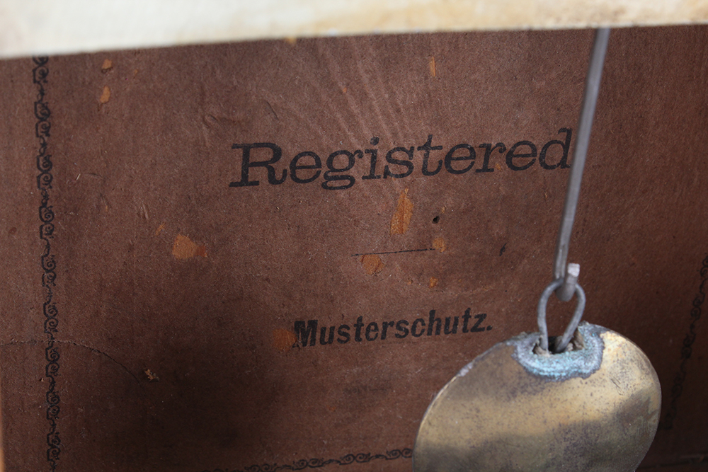 Mid 19th Century German Mantel Clock With Reverse Painted Glass