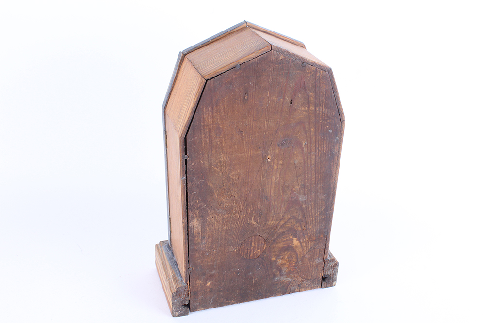 Mid 19th Century German Mantel Clock With Reverse Painted Glass