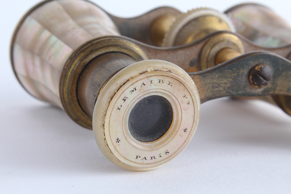 Antique Parisian Lemaire Fabt Mother of Pearl Opera Binoculars