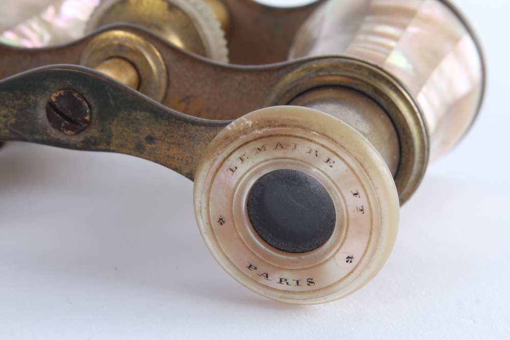 Antique Parisian Lemaire Fabt Mother of Pearl Opera Binoculars