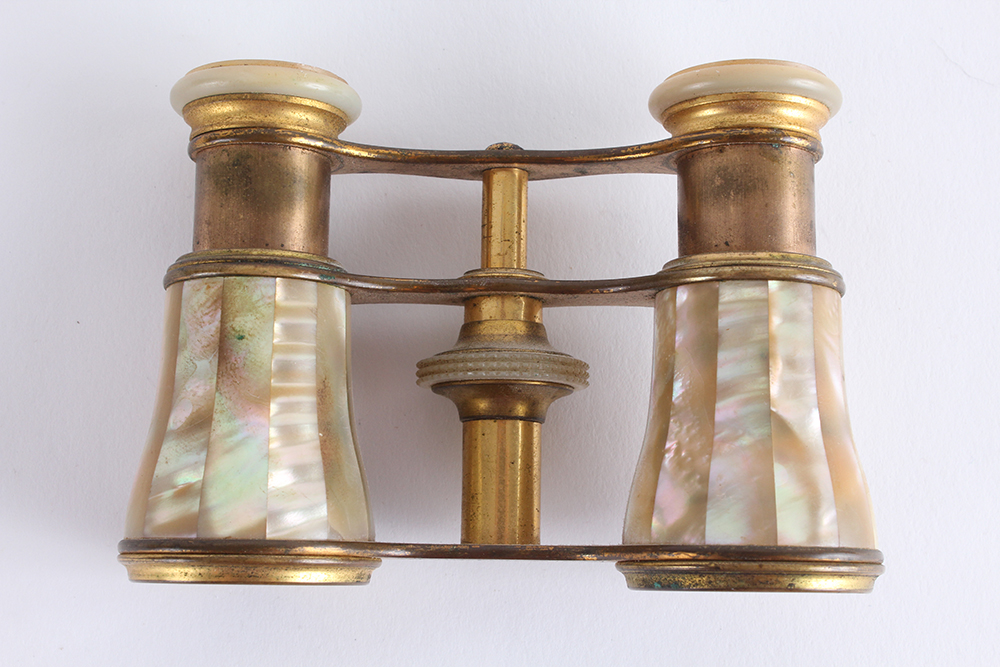 Antique Parisian Lemaire Fabt Mother of Pearl Opera Binoculars