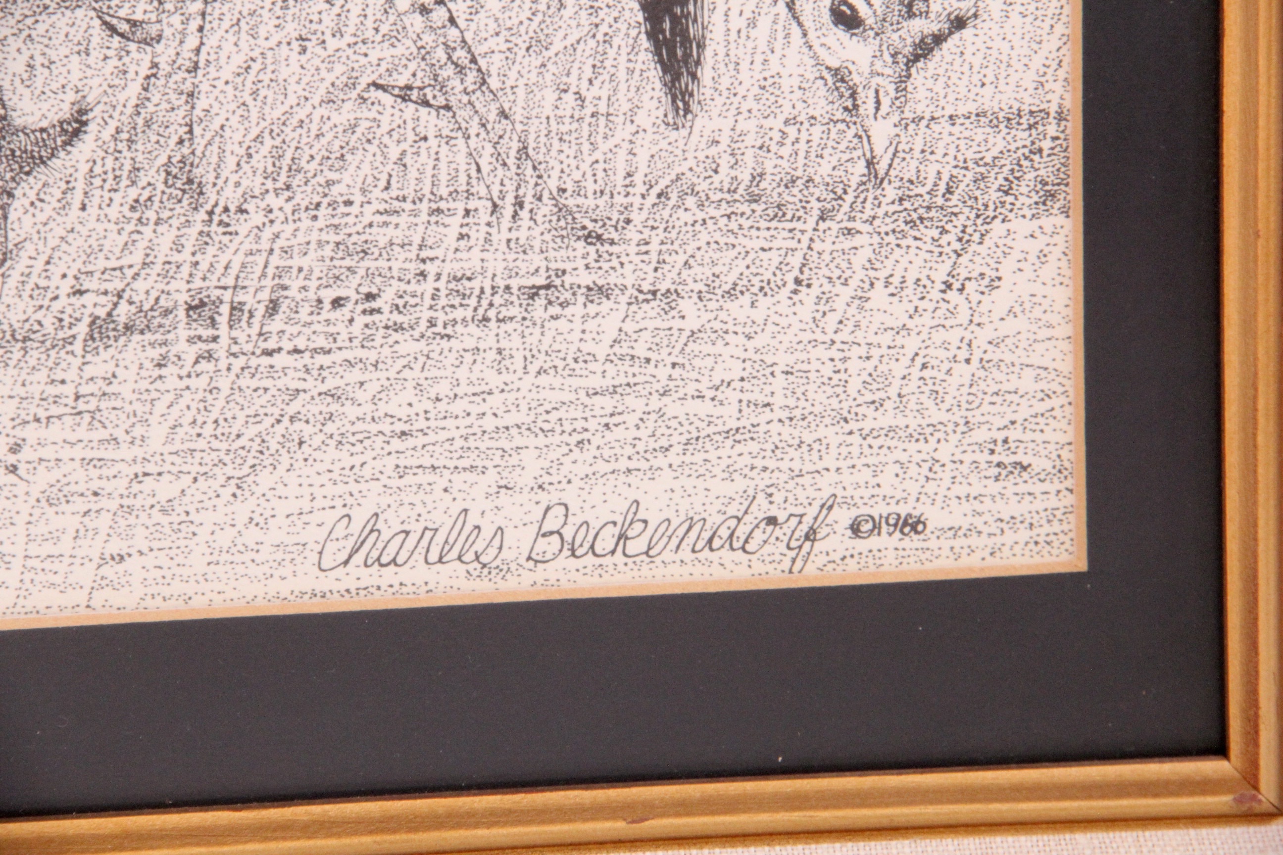 Four Framed Vintage 1960s Prints After Charles Beckendorf