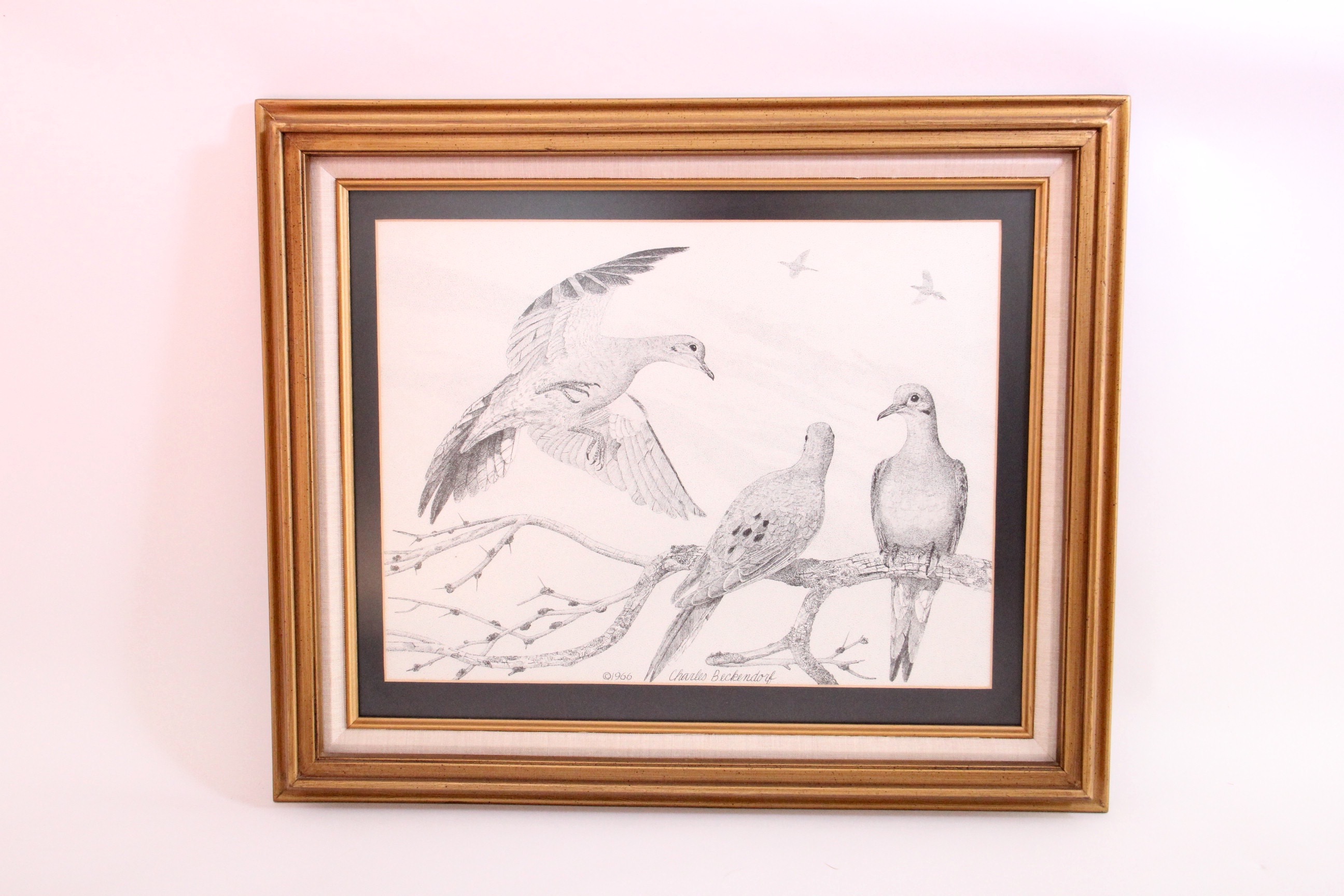 Four Framed Vintage 1960s Prints After Charles Beckendorf