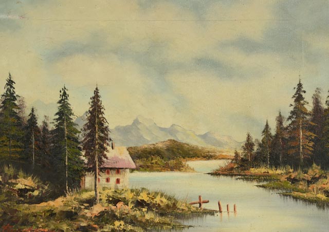 Roscher Vintage Oil on Canvas Painting