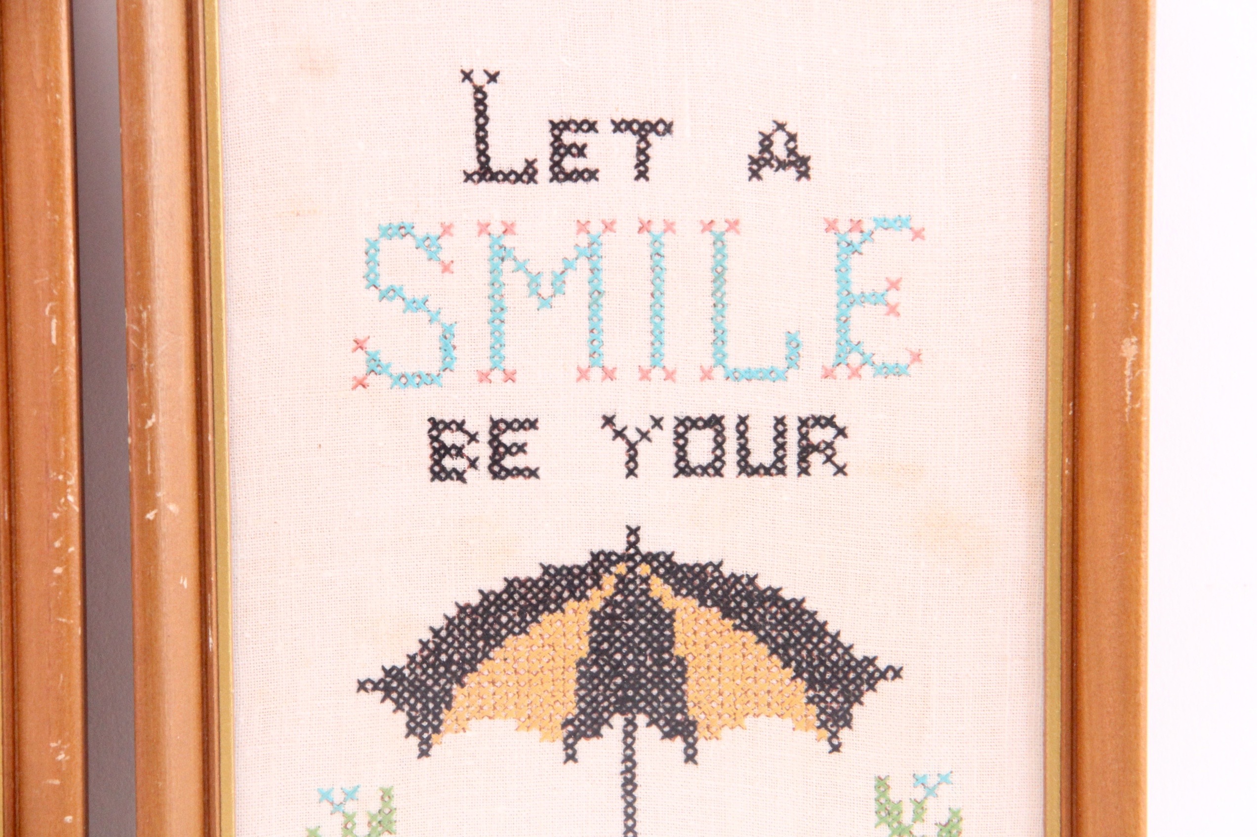 Five Framed Needlepoint Pictures