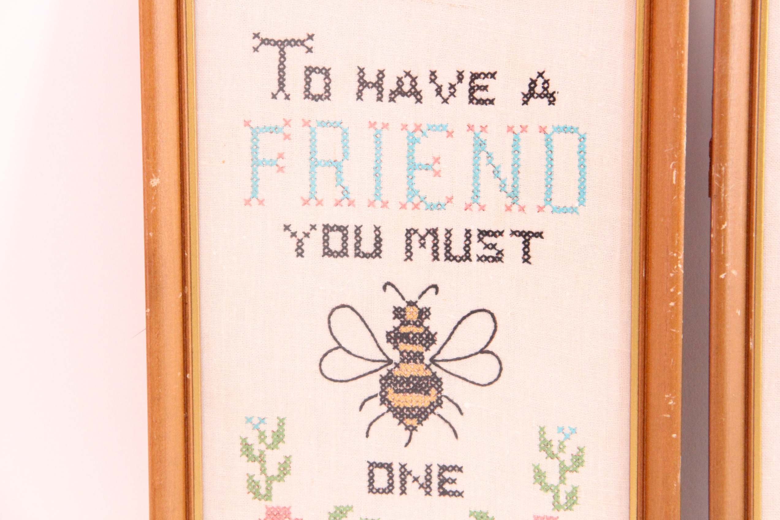 Five Framed Needlepoint Pictures