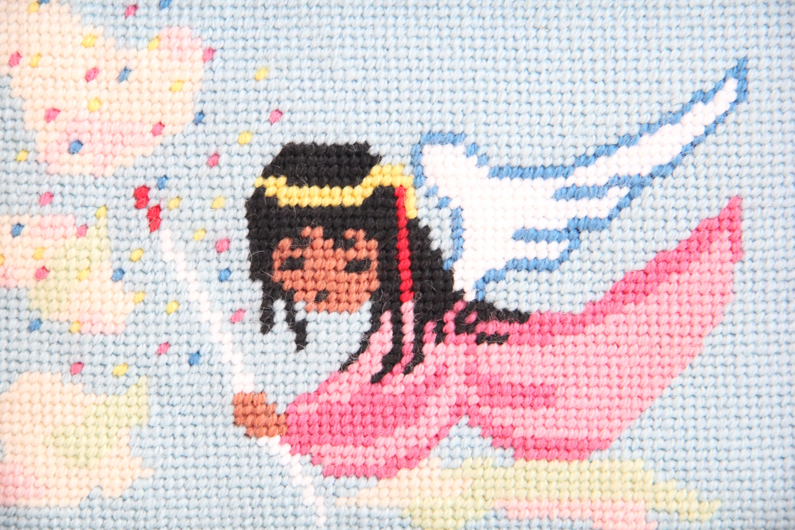 Five Framed Needlepoint Pictures