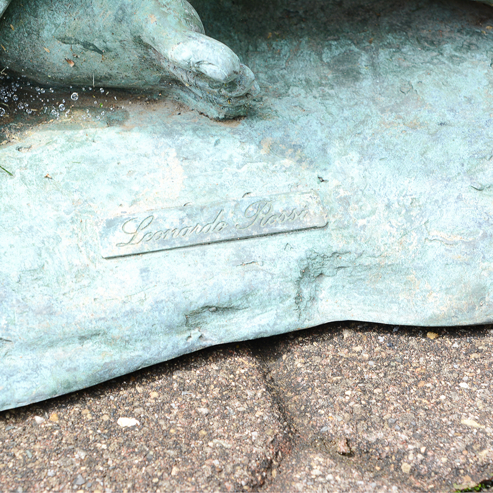 "Girl with Butterflies" Bronze Statue by Leonardo Rossi