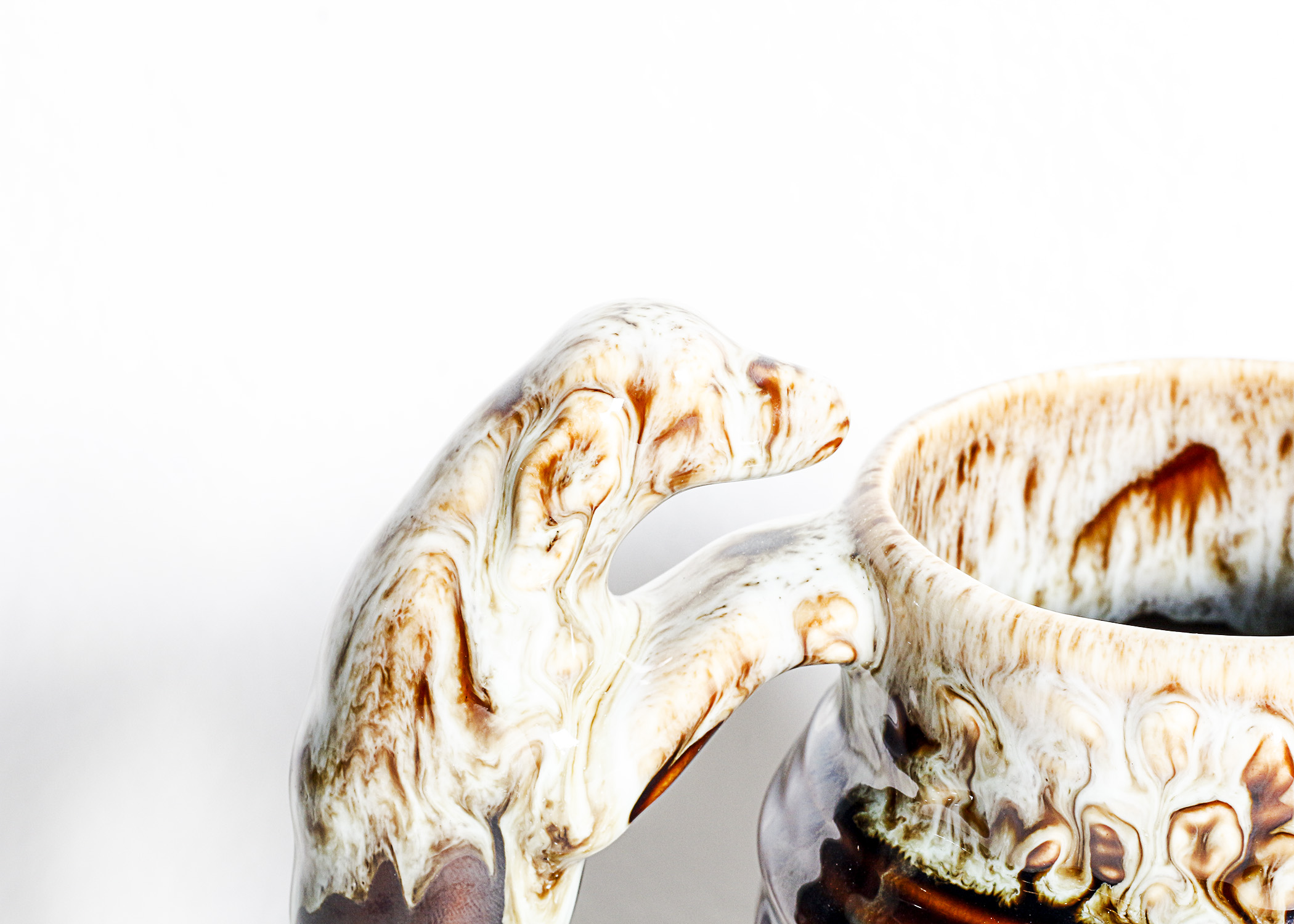 Antique Rockingham Harker Stag and Dog Mugs