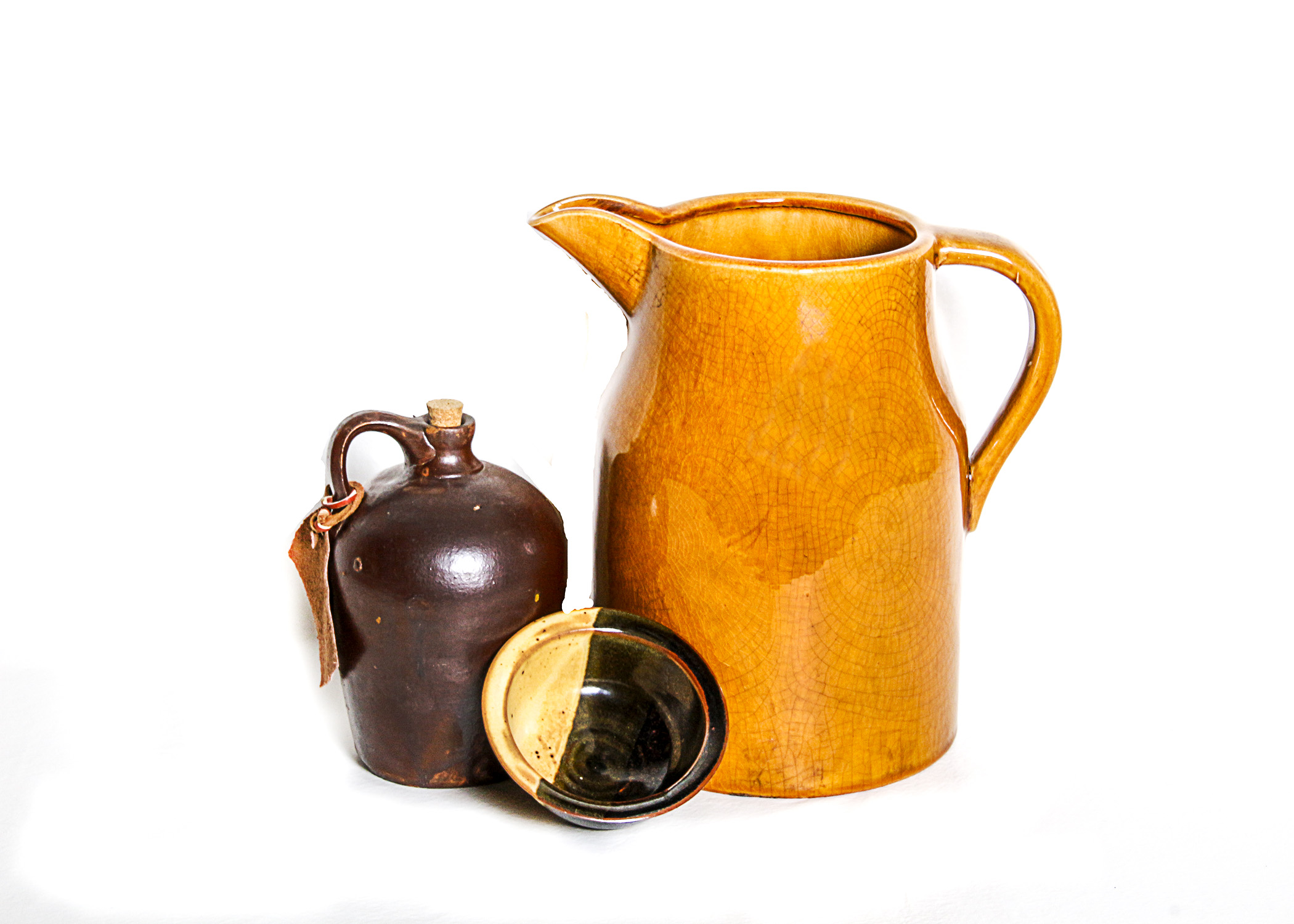 Trio of Earthernware Pottery Pieces