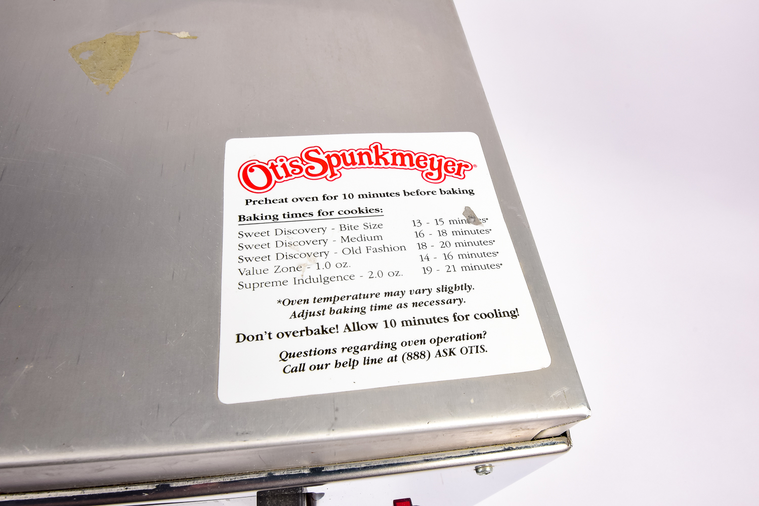Otis Spunkmeyer Oven