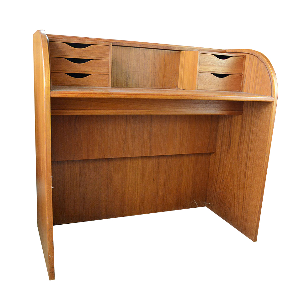Danish Modern Roll Top Desk by Poul Hundevad