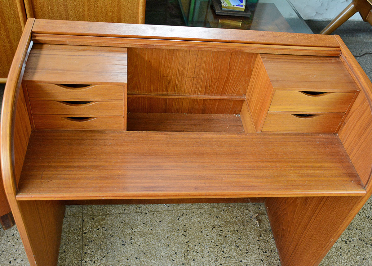 Danish Modern Roll Top Desk by Poul Hundevad