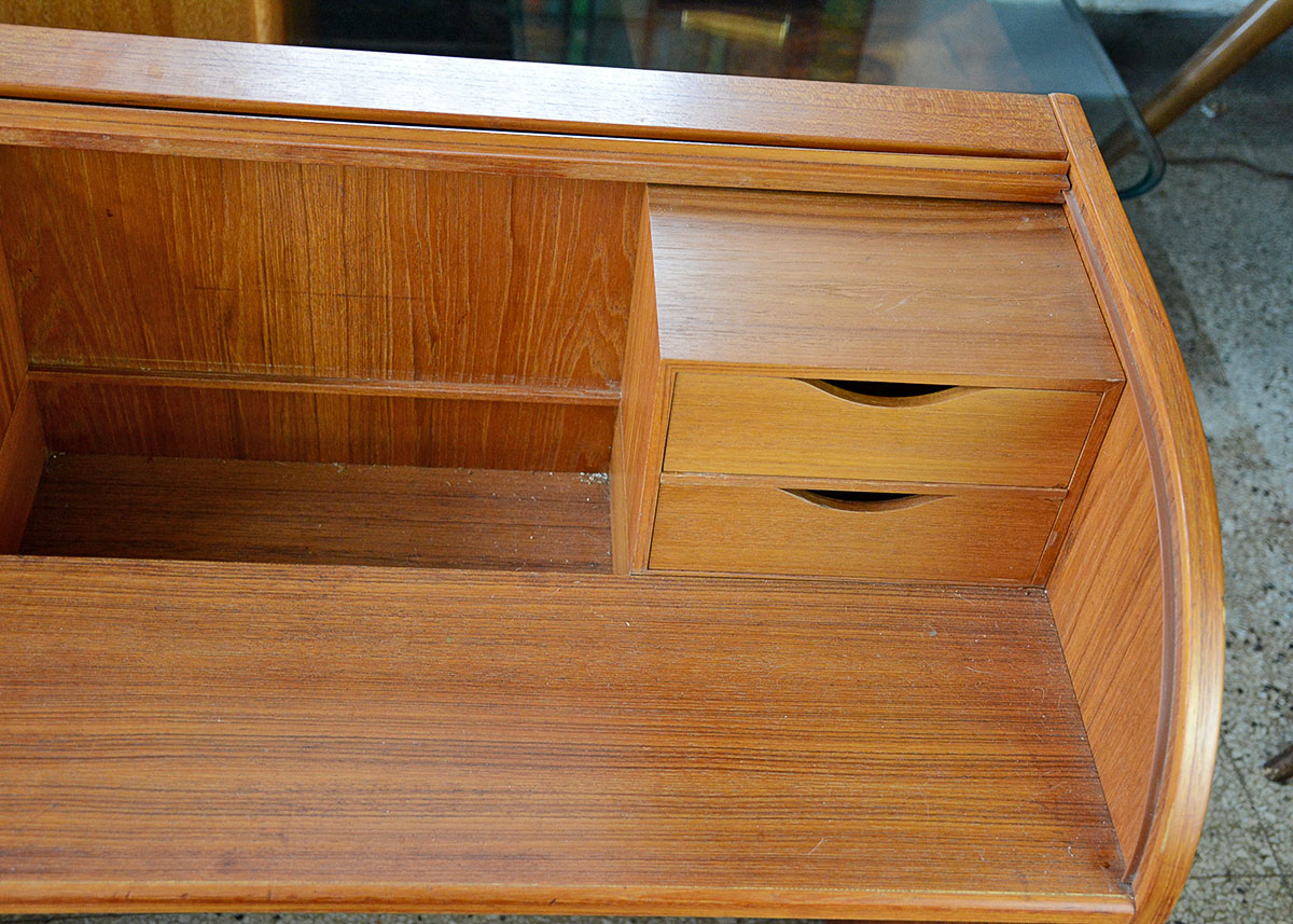 Danish Modern Roll Top Desk by Poul Hundevad