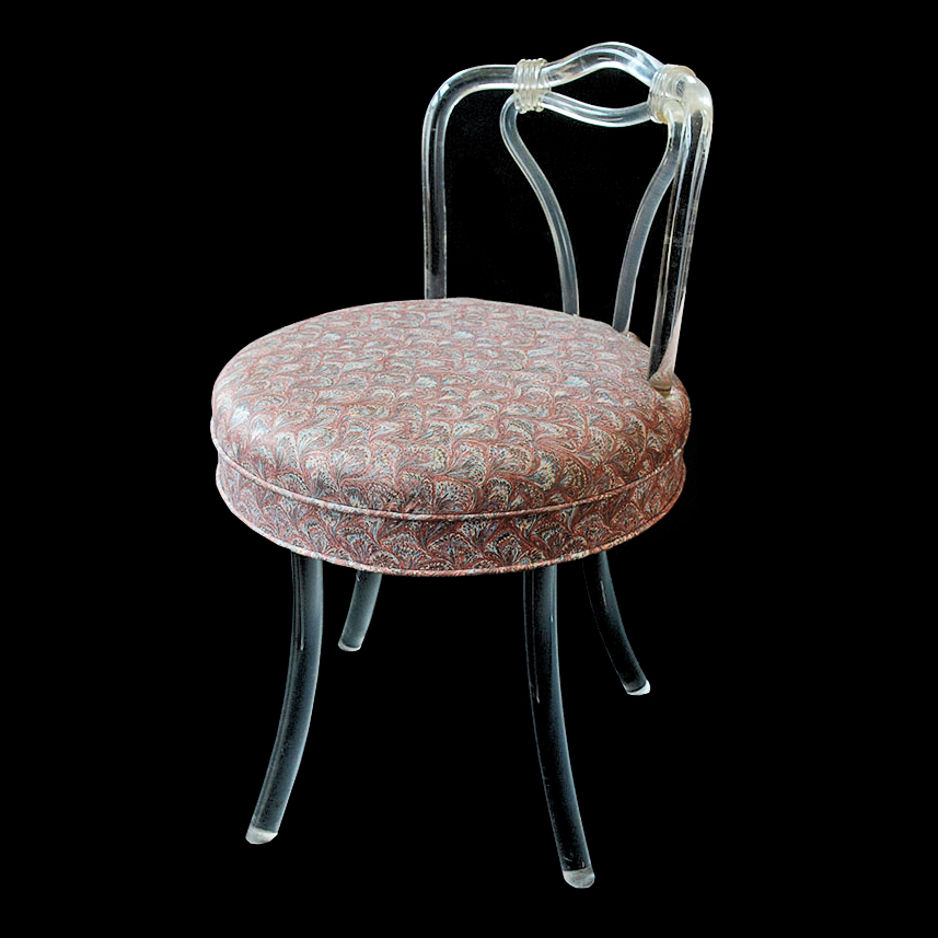 1950's Acrylic Swivel Vanity Chair by Reflectone