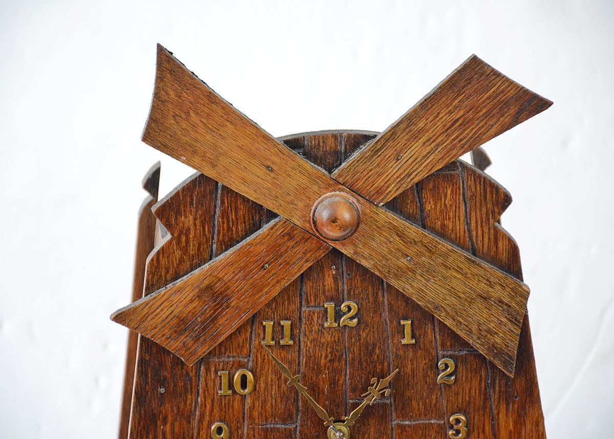 William L. Gilbert Arts and Crafts Windmill Mantel Clock