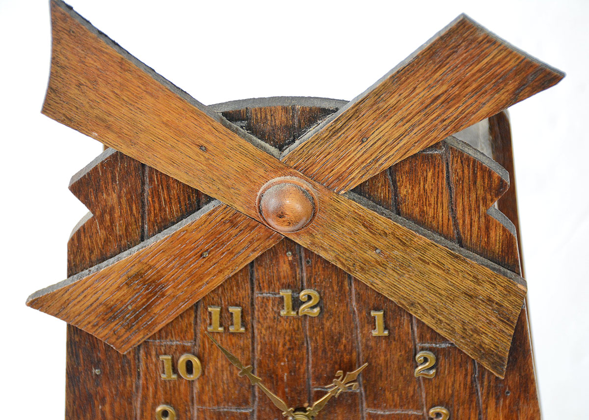 William L. Gilbert Arts and Crafts Windmill Mantel Clock